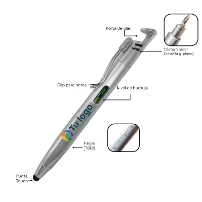 Bolígrafo Multifunción 8 en 1