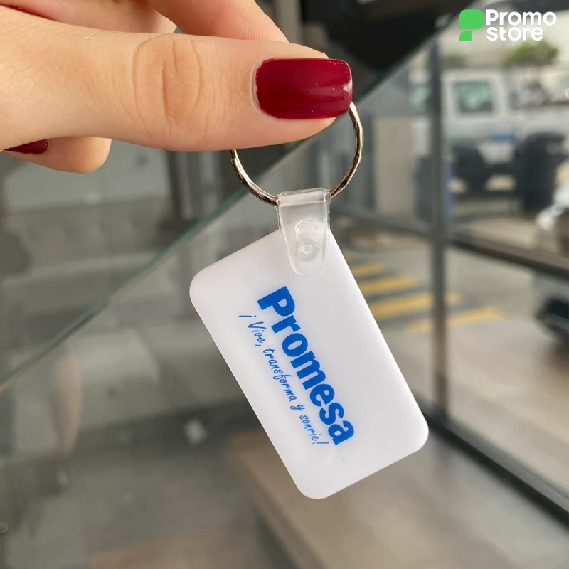 Llavero acrílico rectangular