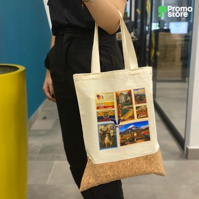 Bolso de lienzo + corcho 30x40cm