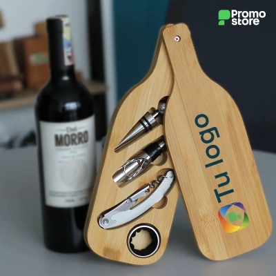 Set de vino bambu