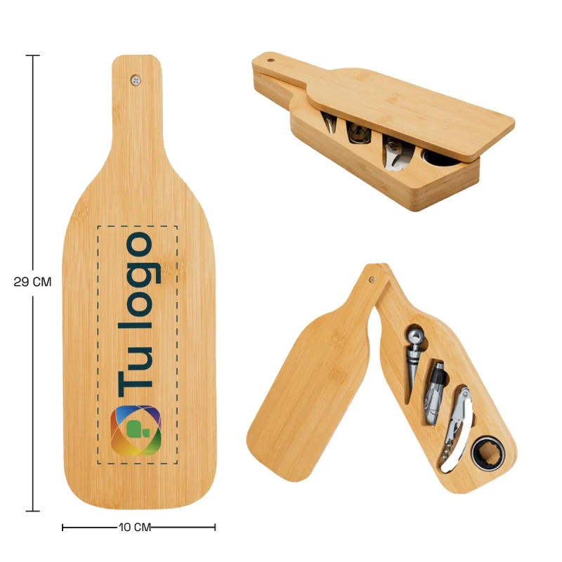 Set de vino bambu