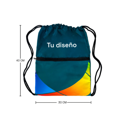 Sport bag con bolsillo full color 30x40cm
